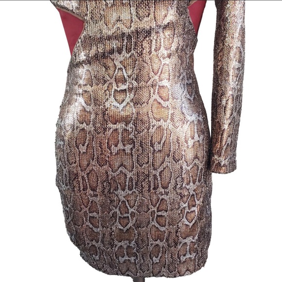 Dolls kill poster girl on the list sparkle  snake print sequin dress - Picture 2 of 4